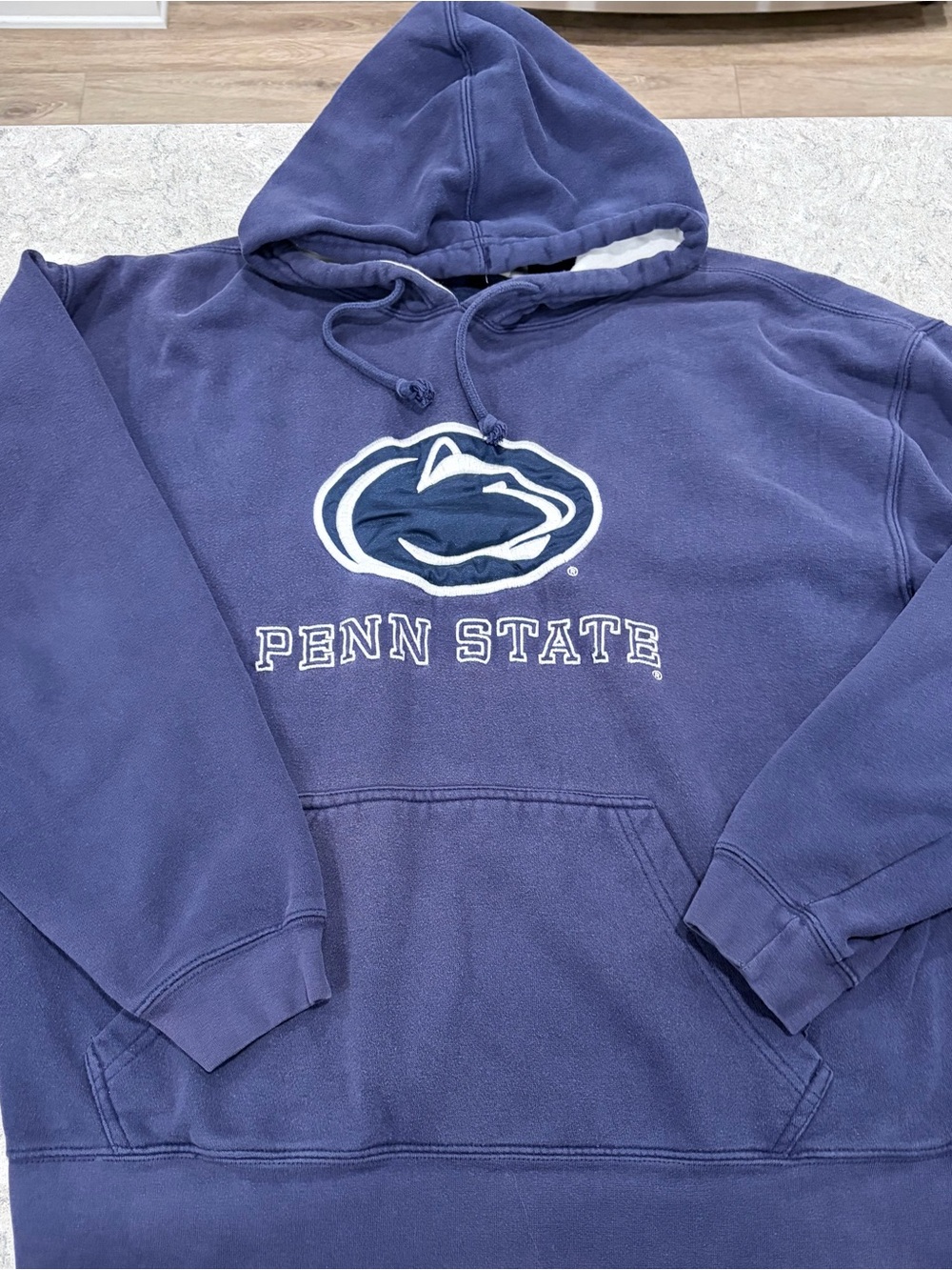 Penn State Nittany Lions J America Pullover Hoodie in Navy and White-Large